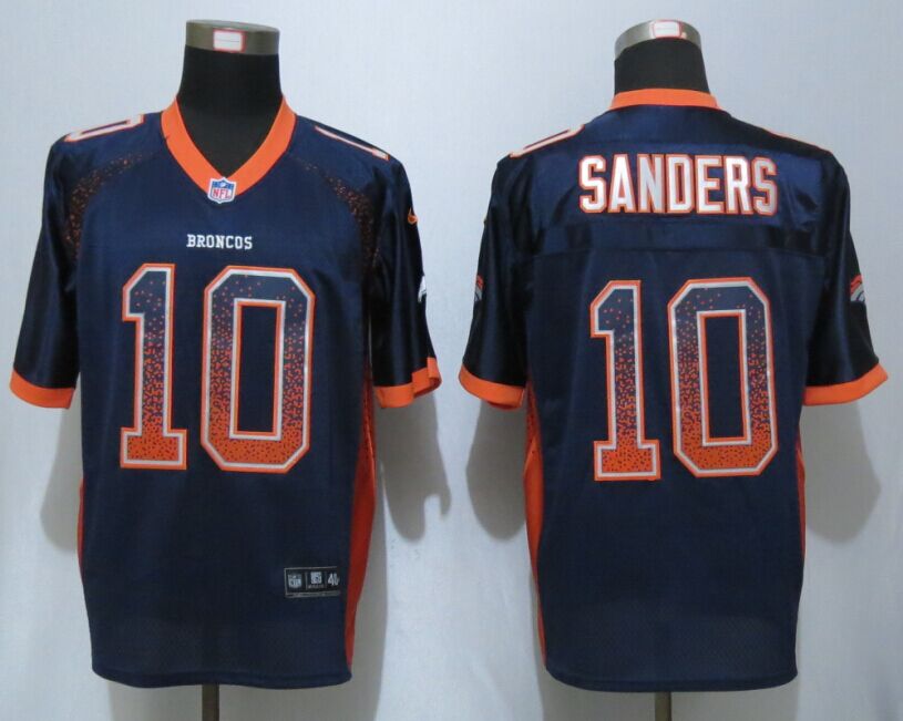 Denver Broncos 10 Sanders Drift Fashion Blue NEW Nike Elite Jerseys